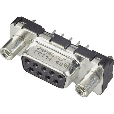 FCI D-SUB D09S24A4GV00LF Embase SUB-D femelle 180 ° Nombre de pôles: 9 pour circuits imprimés 1 pc(s) W791341