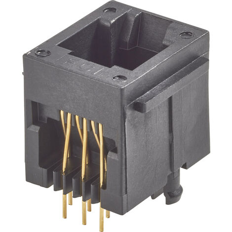 FCI Modular jacks RJ12-Einbaubuchse 90512-001LF Buchse, Einbau vertikal  Pole: 6P6C  Schwarz 1 St.