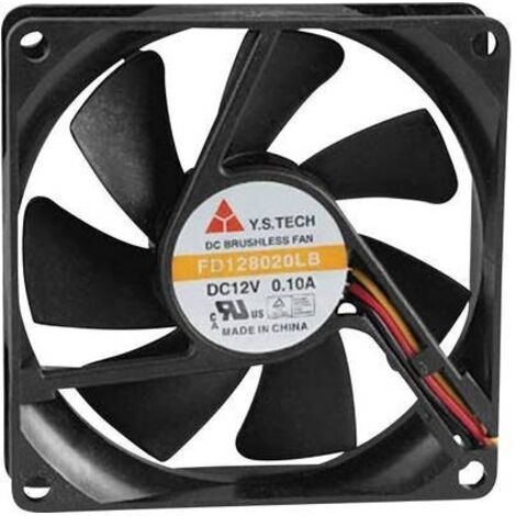 FD128020LB(2F3) Ventola assiale 12 V/DC 42.48 m³/h (L x L x A) 80 x 80 x 20 mm