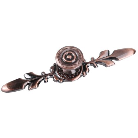 Fdit 4 Stück Vintage Style Pull Griff Türknauf zurück Platte für Home Möbel Schublade Schrank Kommode Kleiderschrank Schrank Schrank mit Schraube(Rot Bronze)