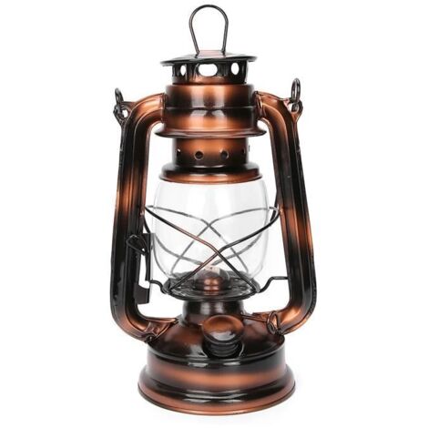 Fdit Lampe à pétrole rétro lanterne grange en bronze pour décoration de maison éclairage extérieur