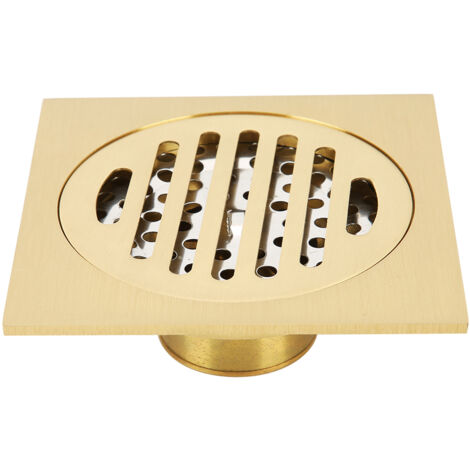 Fdit Matériel de Salle de Bain en Laiton à Usage Unique Motif Droit Douche Drain de Sol Douche Drain de Sol Fournitures de Drainage de l'eau pour Cuisine Toilette