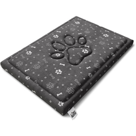 FDM FIFI wasserdichtes Hundebett 70x100x5 cm Polyurethanschaum mit waschbarem Bezug Grau/Silber