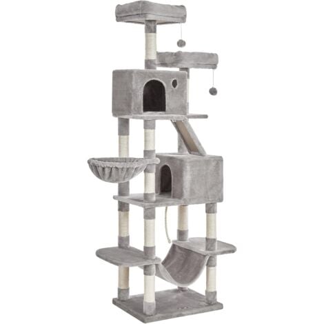 FEANDREA Árbol de gatos alto, Torre de 206 cm, Gris Claro por SONGMICS