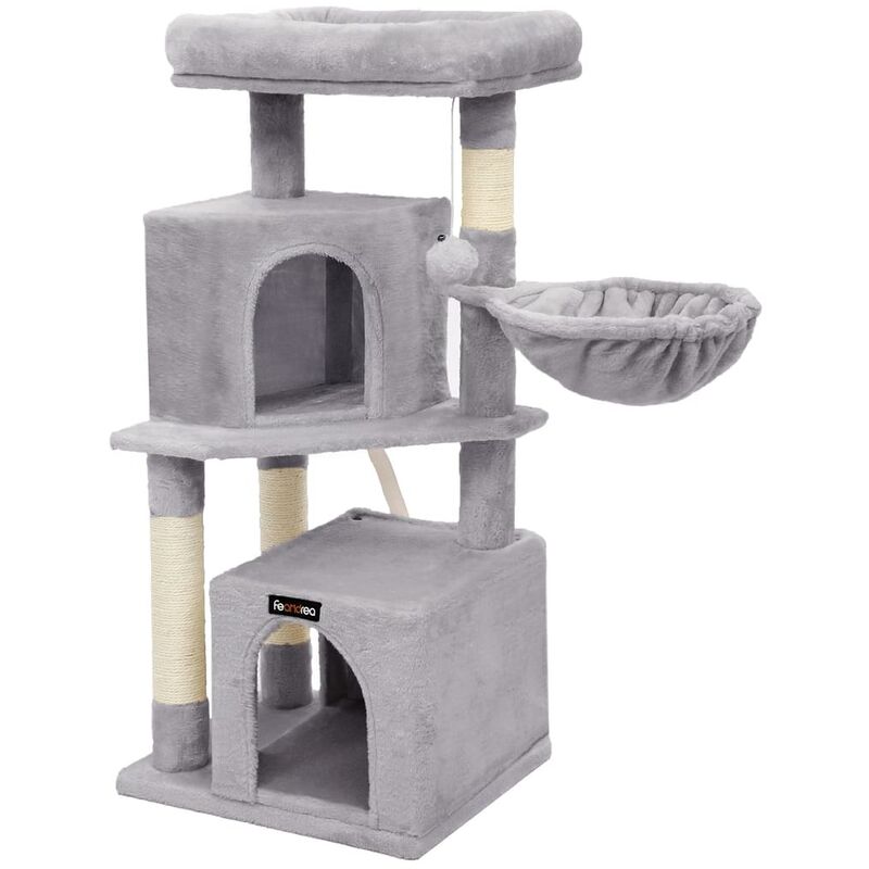 

FEANDREA Árbol para Gatos, Tablero de Rascar, 103cm, Gris Claro por SONGMICS PCT940W01 - Gris Claro