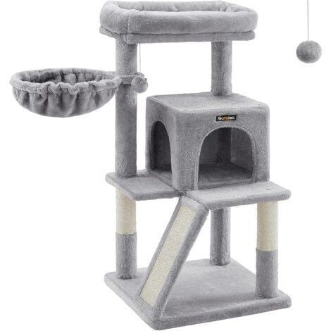 Feandrea – Arbre à chat avec large plate-forme 45 x 30 cm – Matériaux aggloméré et sisal – Pour jusqu'à 3 chats – PCT51W