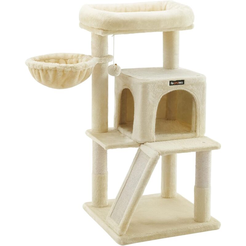 Feandrea - Arbre à Chat, Tour de Jeux, Grand Plate-Forme, Beige PCT51M