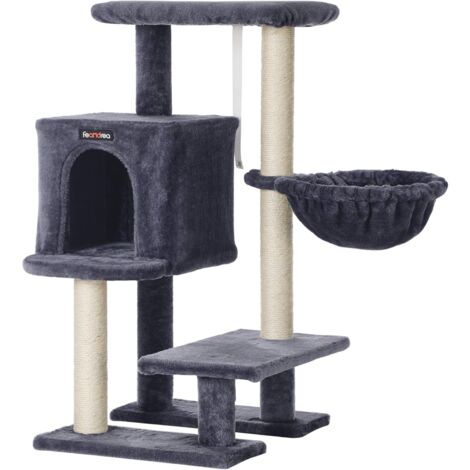 FEANDREA Arbre à Chat, Tour poteaux à gratter 84 cm, Gris Clair par SONGMICS PCT142W01 - Gris clair