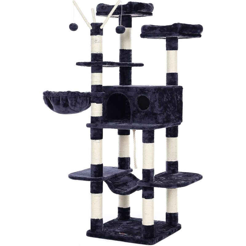 FEANDREA Arbre à Chat XXL, Tour de Jeux 164 cm,