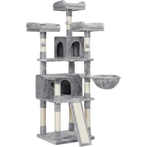 FEANDREA Arbre à Chat XXL, Tour de Jeux 168 cm, Gris Clair PCT019W01