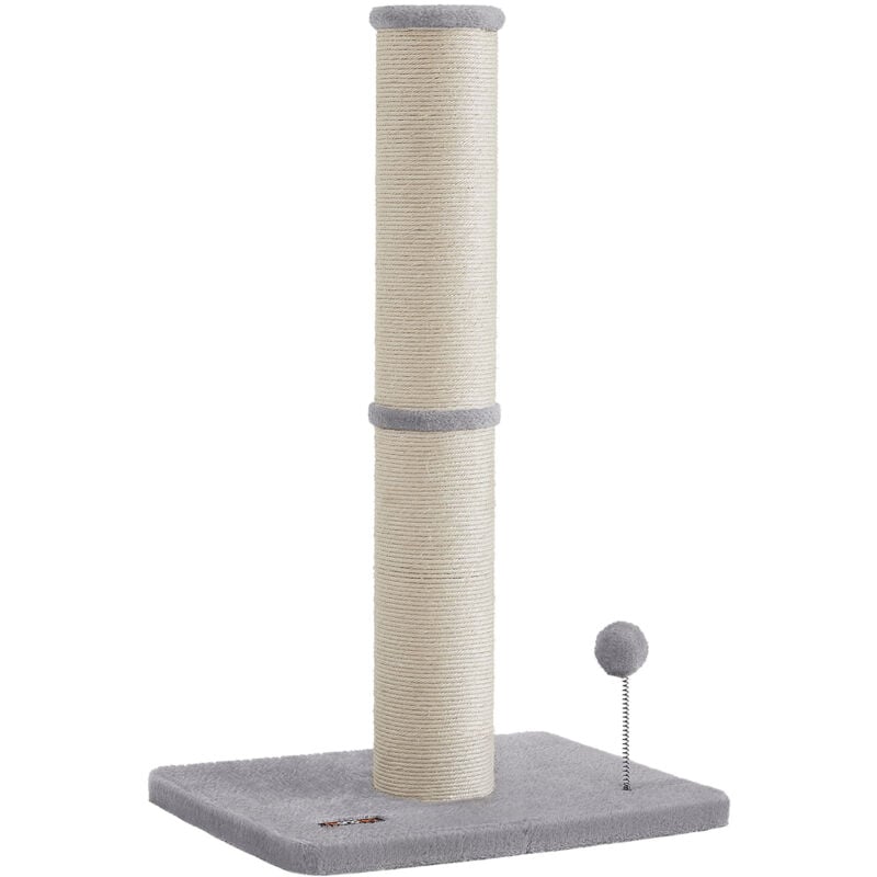 Griffoir pour Chat, 85 cm de Haut, Moyens et Larges Chats, Dissuade de Gratter les Meubles, Poteau à Gratter en Sisal, Pompom à Ressort avec