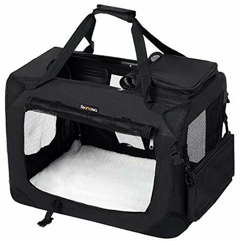 Portatile Pieghevole JEELINBORE Trasportino Borsa per Cani e Gatti Borsa da Trasporto per Animali Domestici Grigio, M