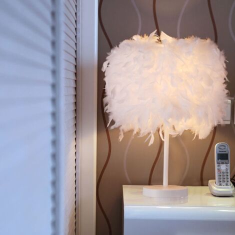 Feather Kreativität Individualität Tischlampe E27 Modern Dekoleuchte Wohnzimmer Schlafzimmer Weiß