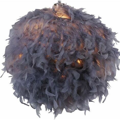 Feather Light Shade  Lamp Shades for Pendant Ceiling Light, Table Lamp, Floor Lamp (20cm, Grey)