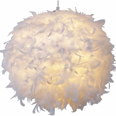 Feather Light Shade  Lamp Shades for Pendant Ceiling Light, Table Lamp, Floor Lamp (20cm, White)