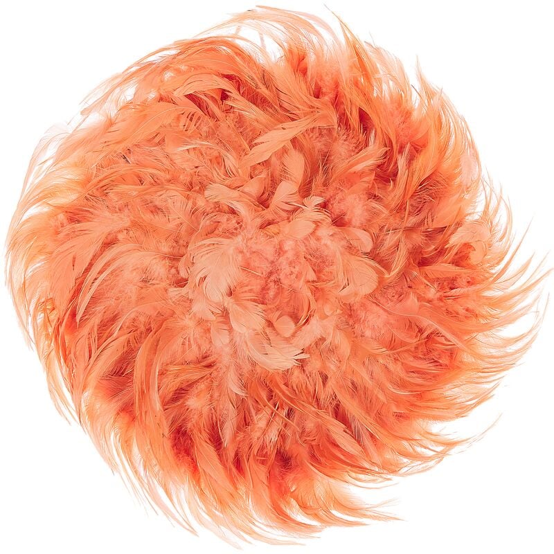 Beliani - Modern Feather Round Wall Decor Accent Juju Hat Coral Red Ø40 cm Juju