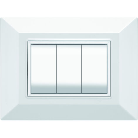 Feb Elettrica PLACCA PLAIN Col. Bianco 3 posti 20.00 pz