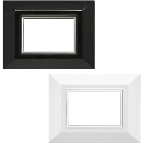 Feb Elettrica PLACCA PLAIN Col. Nero 3 posti - 20 pezzi