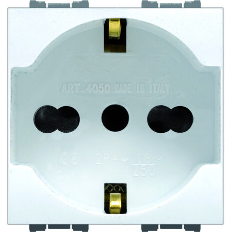 Feb Elettrica PRESA DI SICUREZZA UNEL BIPASSO 2P+T  10-16A Col. Bianco 10.00 pz