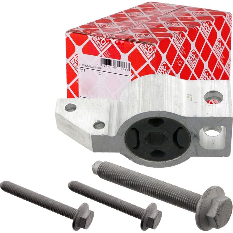 febi bilstein 32541 Suspension Arm Bearing with Holder and Screws, Pack of 1, Silver