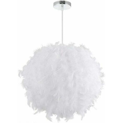 Feder-Pendelleuchter 30 cm E27 40W Weiß, Sunny