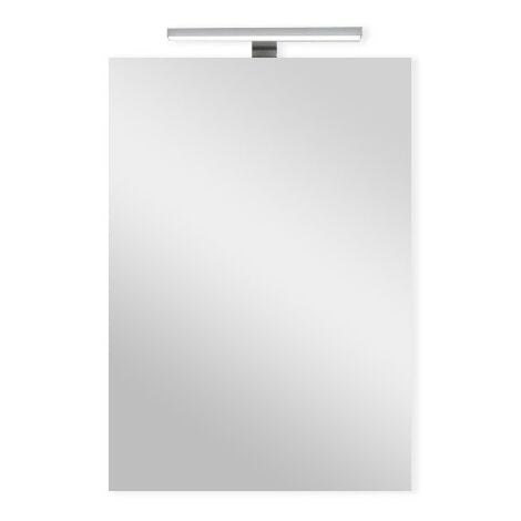 Feder - specchio bagno rettangolare con lampada led, dimensioni  60 x 80 cm