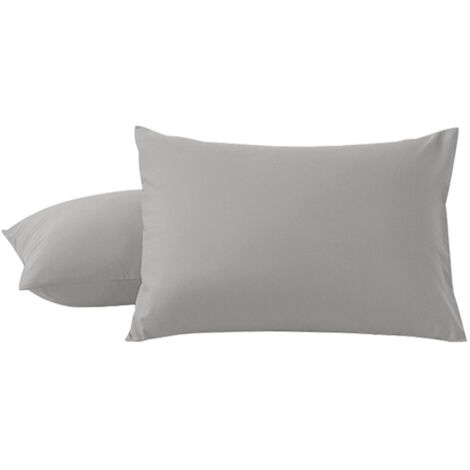 Federa 100% cotone 50x70 cm, 2 pezzi, rettangolare, in jersey di puro cotone 120 GSM - Copricuscino resistente e ipoallergenico, grigio chiaro