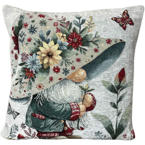 Federa Cuscino Arredo Casa Fodera Tessuto Cinigliato Elfo Primavera, misura40x40coloreElfo Primavera