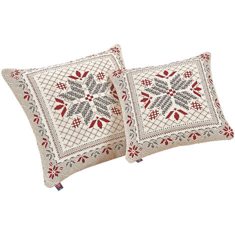 Federa Cuscino Arredo Casa Fodera Tessuto Cinigliato Tirolese Montagna Tricot, misura50x50coloreTricot