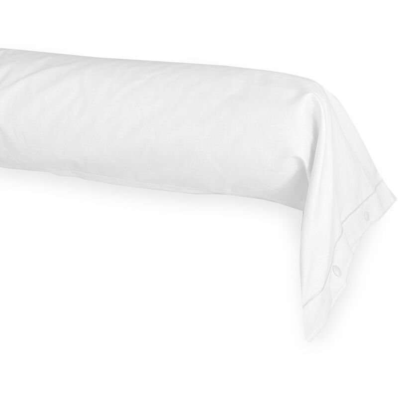 Federa cuscino parigi cilindrica alla francese traversino tubolare made in Italy Bianco Cm. 40x240