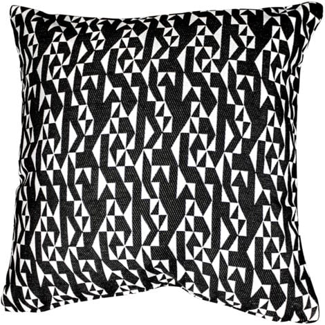 Federa Cuscino con Stampe Zigzag Kuatéh Breda 45x45 cm Nero e Bianco