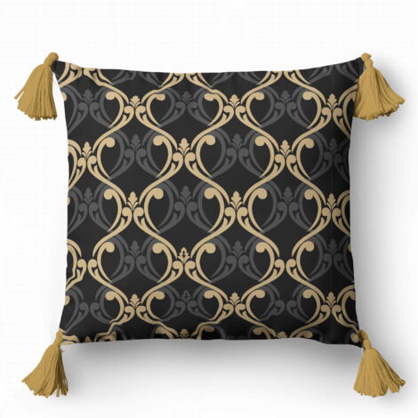 Federa decorativa 45x45 Mosaico grafite con oro