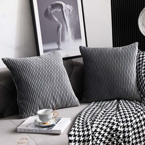 Cuscino da divano Trellis in velluto grigio 60x60 cm - AVECASA