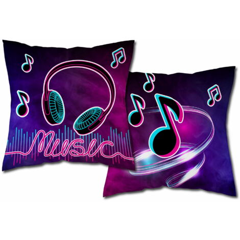 Federa fosforescente 40x40 Tik Tok Music COTONE
