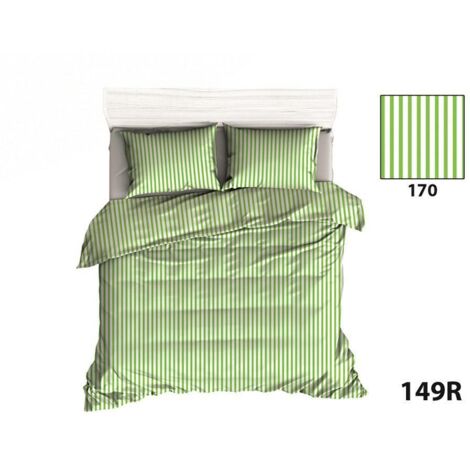 Federa in cotone 40x40 R149, righe celadon bianco