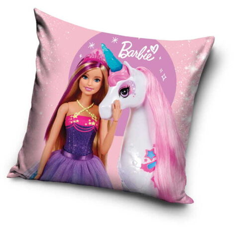 Federa per bambini 3D 40x40 Barbie e Unicorno