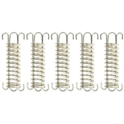Federbelastete Verschlüsse für Sonnensegel – 5 Stück – Edelstahl – 12 x 2,5 cm – Silber und Gold