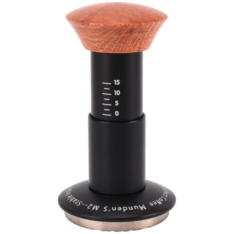 Federbelasteter Kaffeetamper mit Holzgriff und kalibrierter 58-mm-Waffelbasis