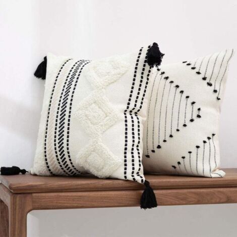 Federe Boho 45x45cm, decorative, morbide federe con nappe trapuntate, federa per arredamento casa