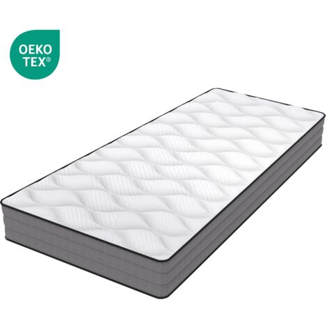 Federkernmatratze – 90 x 200 x 20 cm – H3 – Öko-Tex-zertifiziert – Bezug aus Lyocell – 7-Zonen-Matratze