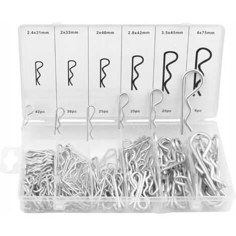 Federsplinte-Set mit Sicherung 150 2,4-4 mm