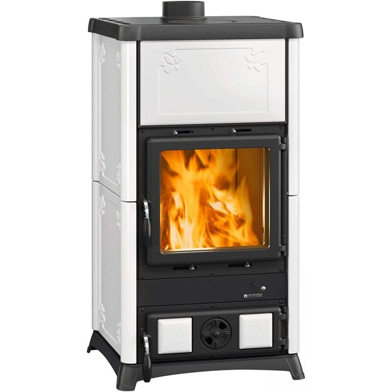 Nordica - Poêle à bois raccordable en céramique - la Fedora 8.3 kW Blanc