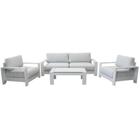 FEDRA - salotto con struttura in alluminio bianco o antracite