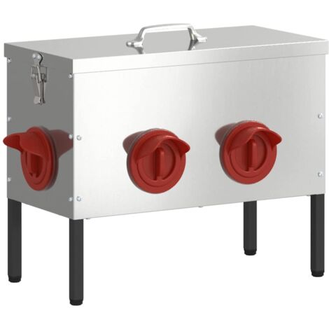 Feeder per pollo Argento 41,5 x 20,5 x 33 cm Acciaio zincato vidaXL