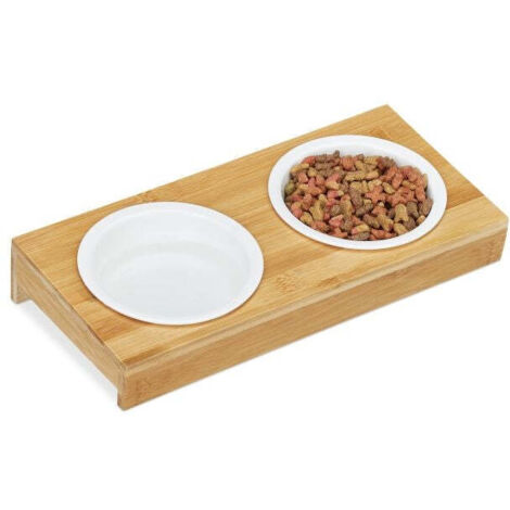 Feeding station with ceramic bowls