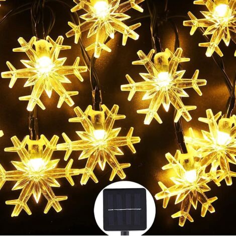 Feenhafte Solarleuchte für den Außenbereich, wasserdicht, Weihnachtslicht, 7 Meter, 50 Lichter – 8 Funktionen, LED-Schneeflocken-Hängeleuchte für Hinterhof, Veranda, Balkon, Party-Dekoration, Hochzeit