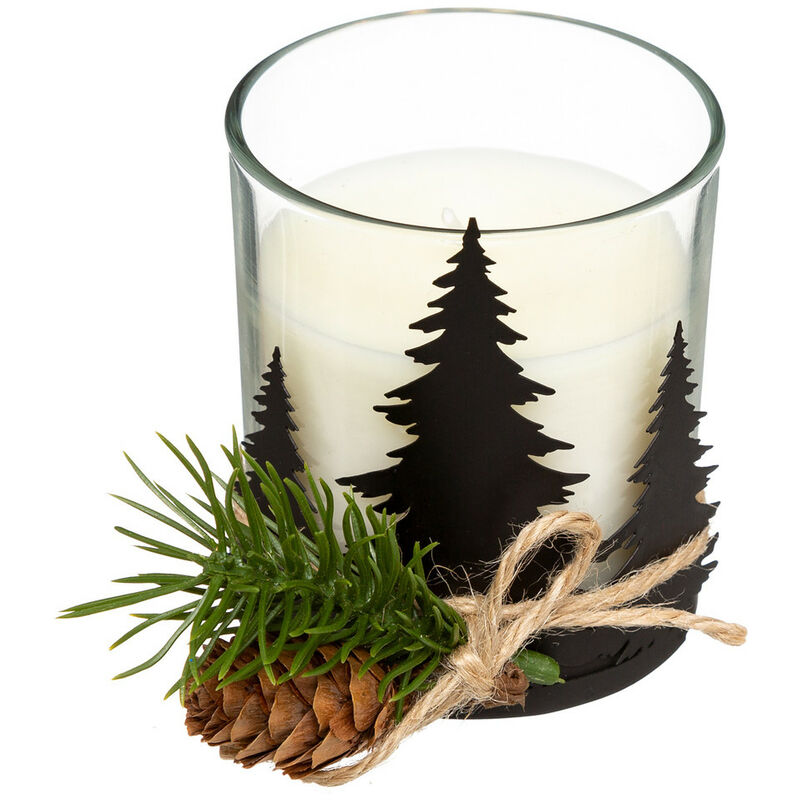 Fééric Lights And Christmas - Bougie Parfumée Pot en verre avec Sapin et Pomme de pin 140 g - Feeric Christmas - Multicolore