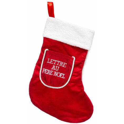 Feeric Christmas - Déco de Noël Botte en feutrine et polaire brodée H 45 cm