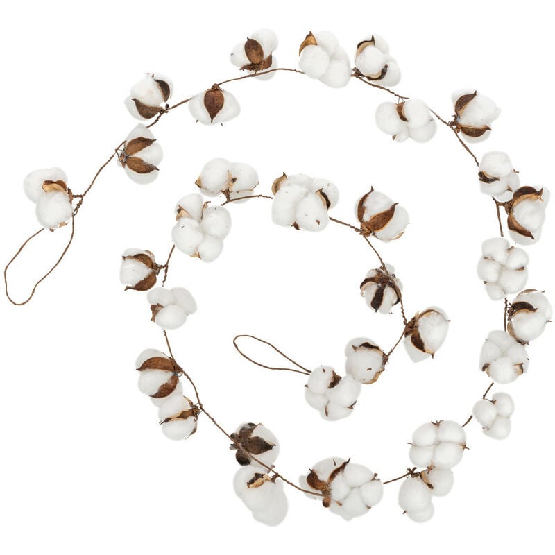 Atmosphera - Guirlande de Noël Fleurs de Coton l 200 cm - Feeric Christmas