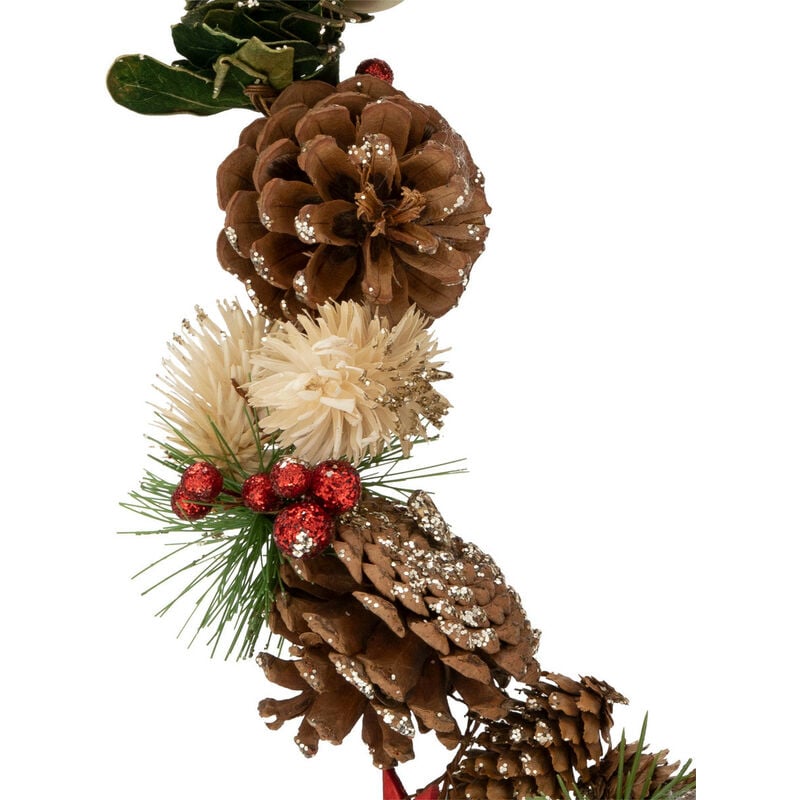 Guirlande de Noël Pommes de pin, Plantes séchées et Boules L 100 cm - Feeric Christmas